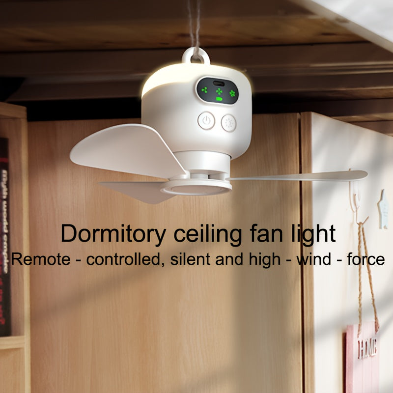 Ceiling Fan with Light and Remote Control, Silent 3-Blade LED Low Profile Ceiling Fan, Built-in Long Lasting Battery, Suitable for Bedroom, Garage, Kitchen, Living Room and Patio