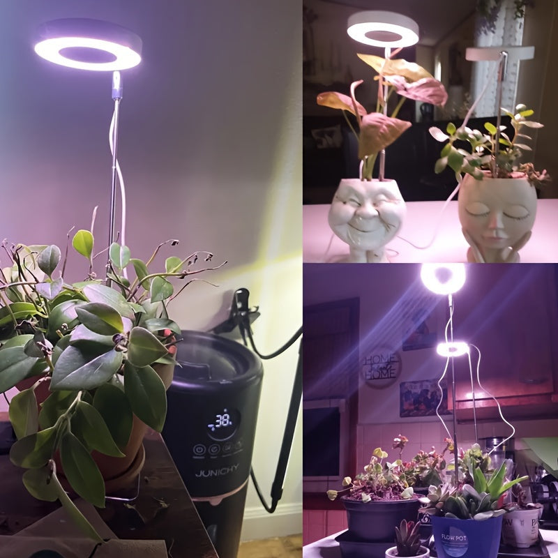 LED Plant Grow Light, Full Spectrum Lighting for Optimal Indoor Plant Growth, 4 Brightness Levels, 2/4/8H Timer, Height Adjustable, USB Powered, Perfect Christmas Gift