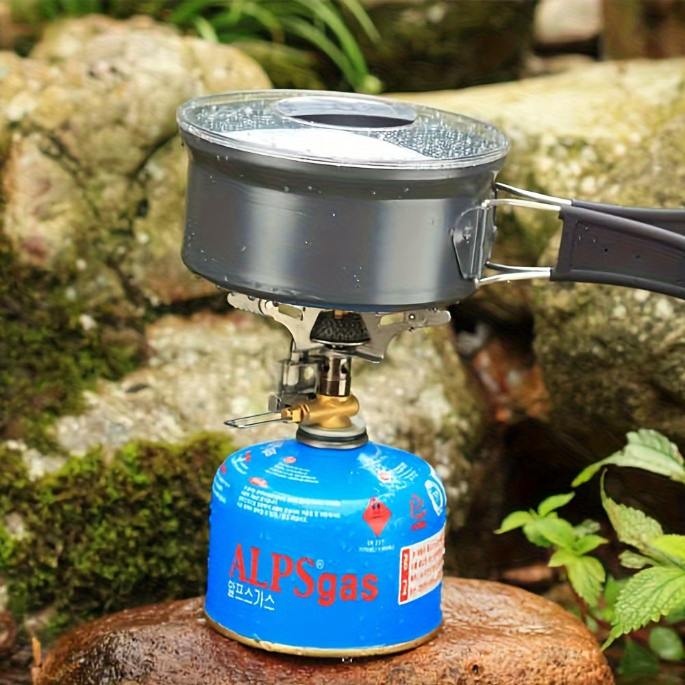 1 Ultra-Lightweight Titanium Alloy High-Power Outdoor Portable Gas Burner – Ultra-Lightweight Titanium Alloy Material, Foldable & Pocket-Sized – Ideal for Outdoor Hiking, Camping, Fishing, Picnic – Your Perfect Portable Kitchen