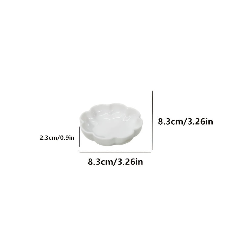 Pure White Lace Ceramic Dinnerware Set, Flower-Shaped, Home Sauce Dish, Dip Tray, Sushi Plate, Snack Plate, Practical Tableware, Microwave Safe
