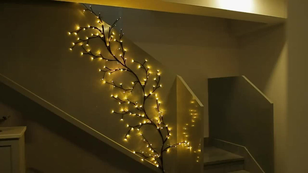 柳藤灯，桦树灯，72/96 LED 可弯曲人造植物藤蔓装饰灯，家居客厅夜灯，派对节日装饰灯，生日圣诞节母亲节感恩节完美礼物，节日照明，家居装饰，优雅照明，装饰藤蔓，塑料材质，轻便装饰，装饰灯，串灯，室内设计师，礼品购物者