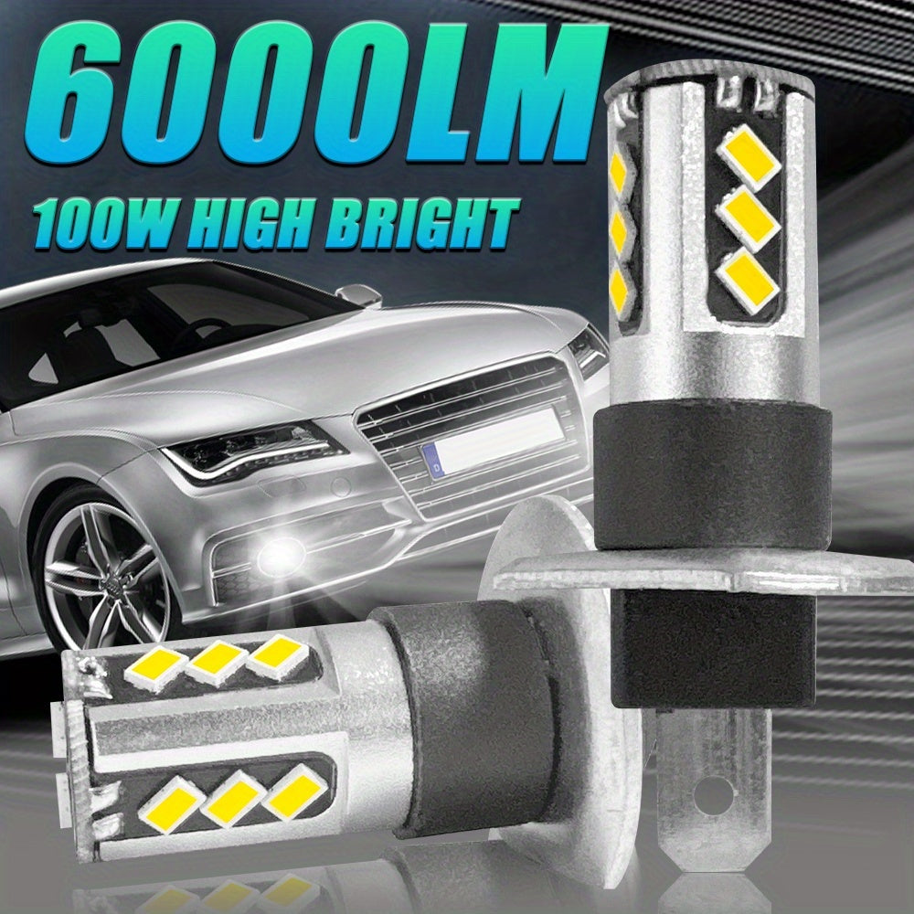 2Pcs 400% Super Bright LED Headlight and Fog Light Bulbs H4 H7 H11 H1-O78, 6000LM Super Bright 4500K White 100W, Enhanced Visibility, Safe Driving, Easy Installation, Suitable for Various Vehicles, Plug-and-Play Headlights