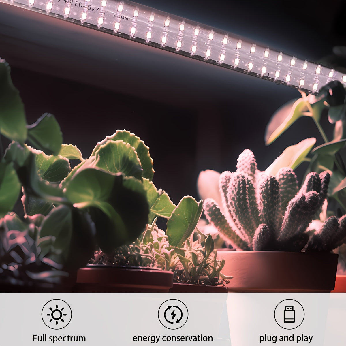 T8 LED plant grow light, 11.8-inch full spectrum plant tube, 48 LED beads, multiple installation methods: magnetic, hook, clip, flexible and convenient installation options, illuminates green plants, suitable for home succulents, green plants