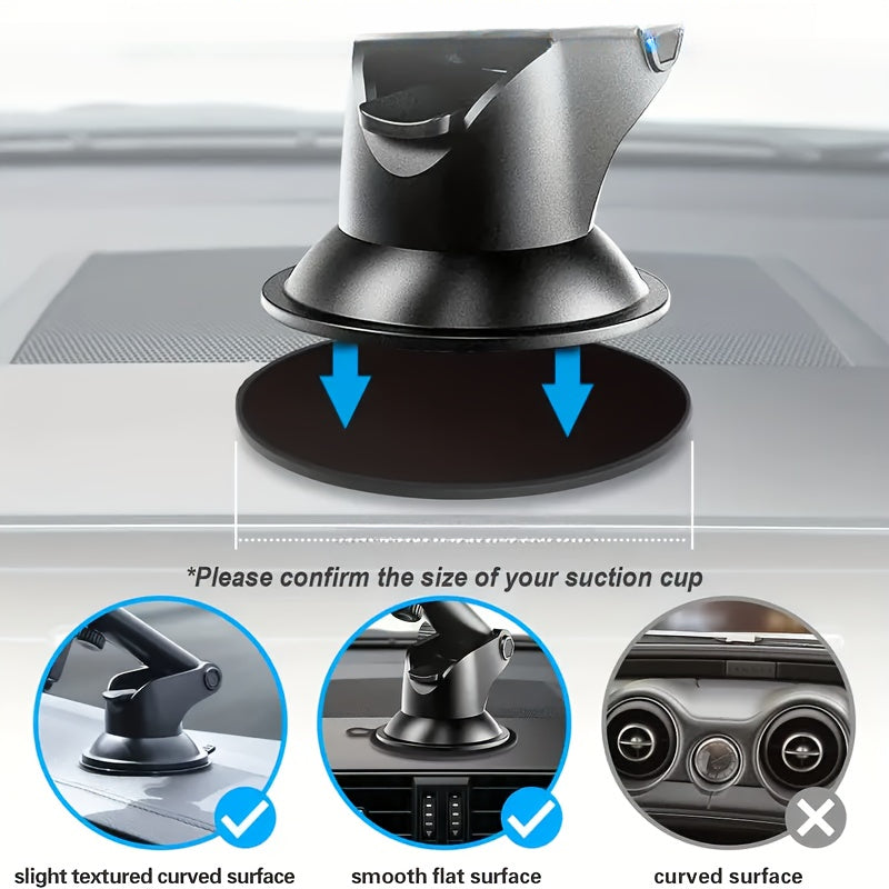 1-Pack / 3-Pack / 8-Pack Dashboard Adhesive Mount - Round Sticky Suction Cup Base Adapter Plate for Dashcam, Tomtom GPS, Smartphone Console, Car Phone Holder, GPS Suction Cup Mount Accessory, for Self-Adhesive Suction Cups