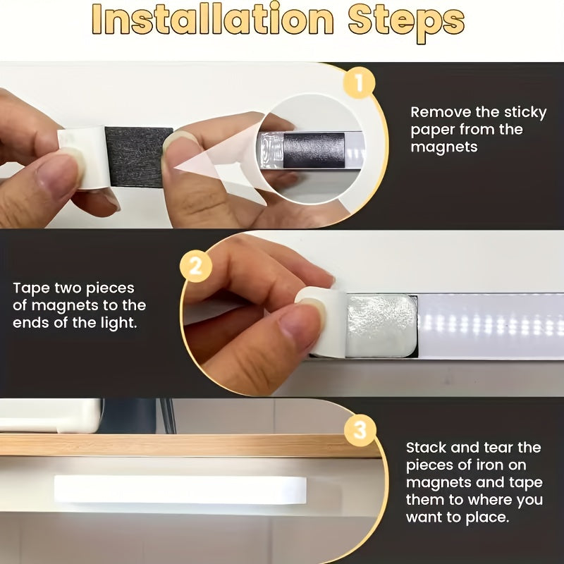 2026 hot sale rechargeable smart motion sensor light, motion sensor LED light strip, with magnetic adhesive and USB-powered smart lighting - wireless floor/ceiling/wall light/cabinet light, suitable for kitchen, wardrobe, staircase