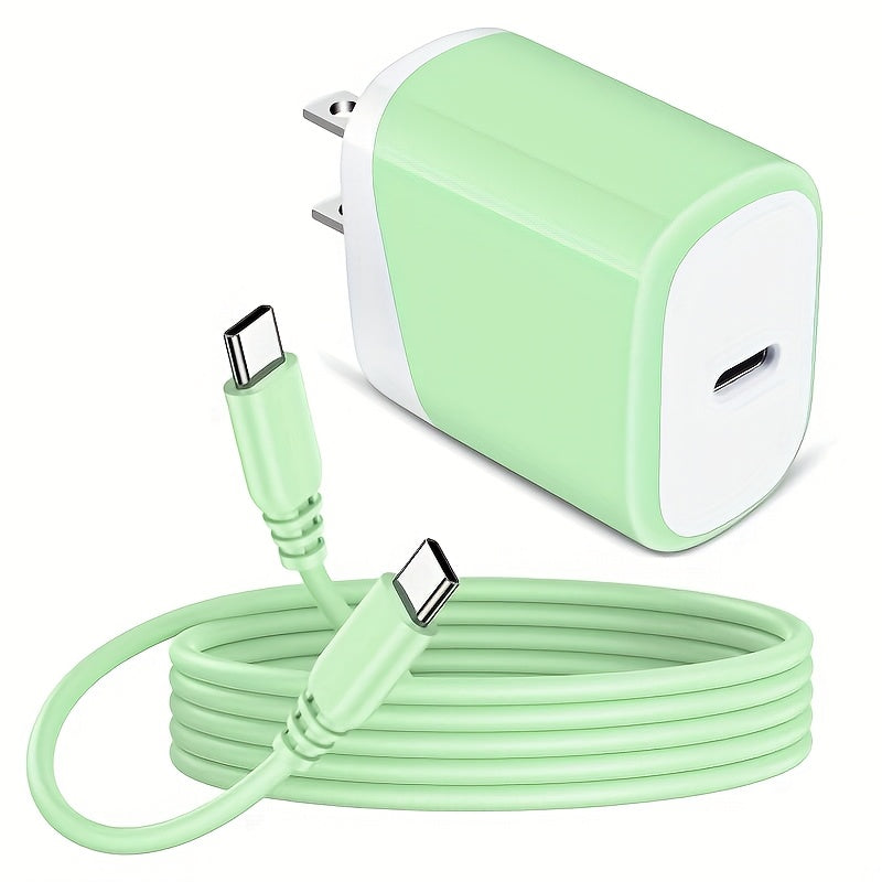 20W PD Fast Charger, USB C Box, Fast Wall Charger, 47.24inch USB C to USB C Cable, Lightweight Design, Fast Charging, Power Supply, 10-20W Output Power, 100V-240V Operating Voltage, with US Plug, for C Type Port Mobile Phones