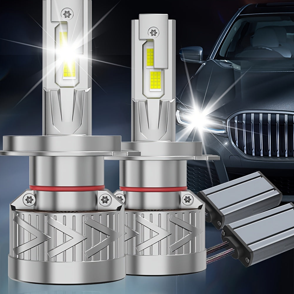 2Pcs LED Headlight Bulbs, Super Bright 320W 6500K White, 9570 CSP Chip, Turbo Cooling Fan and 360° Wide Beam, Compatible with 9005/HB3 9006/HB4 H8/H9/H11, for Car Lighting Upgrade, 12V-24V, 900% Brightness Increase