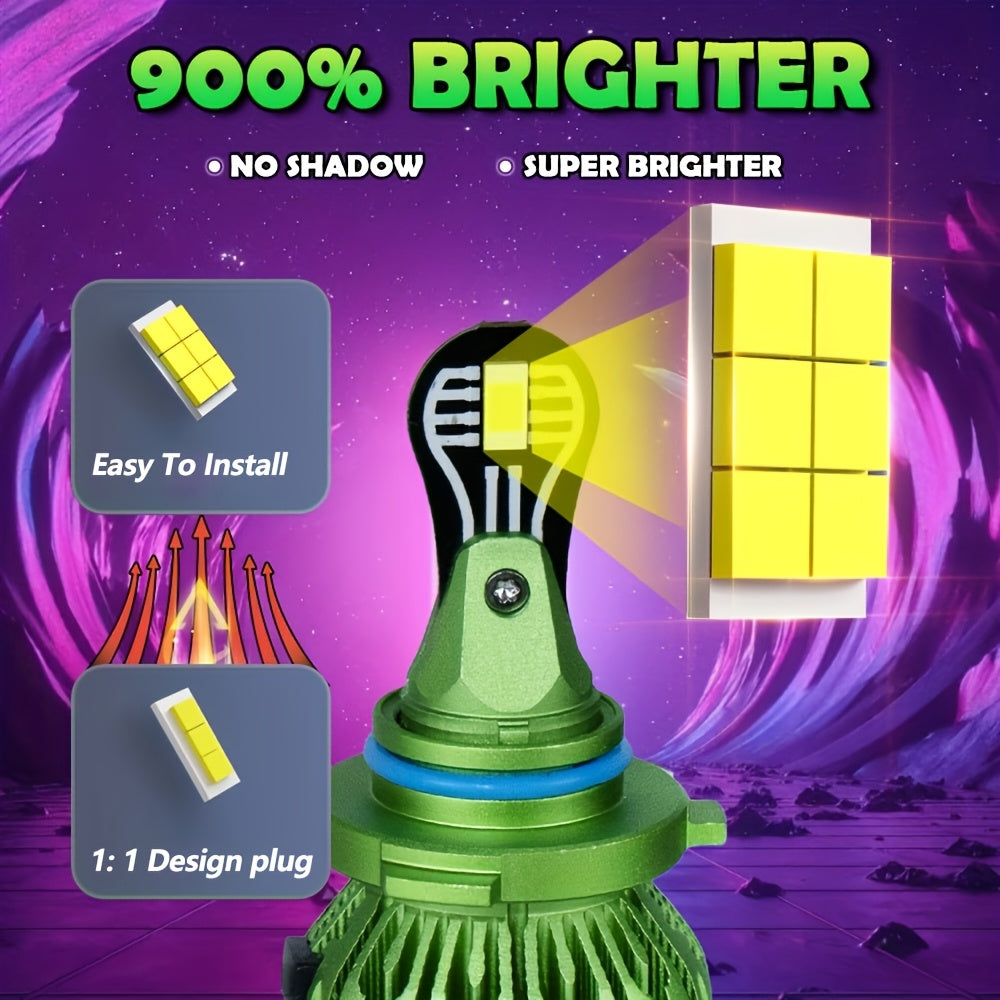 2-Pack H1 H4 H7 H11 9005 9006 LED Headlights, Super Bright White 6000K Hi/Lo Integrated Lighting 900% High Brightness 30000LM 200W Mini Car LED Light 1:1 Mini Size Super Bright, No Battery Included