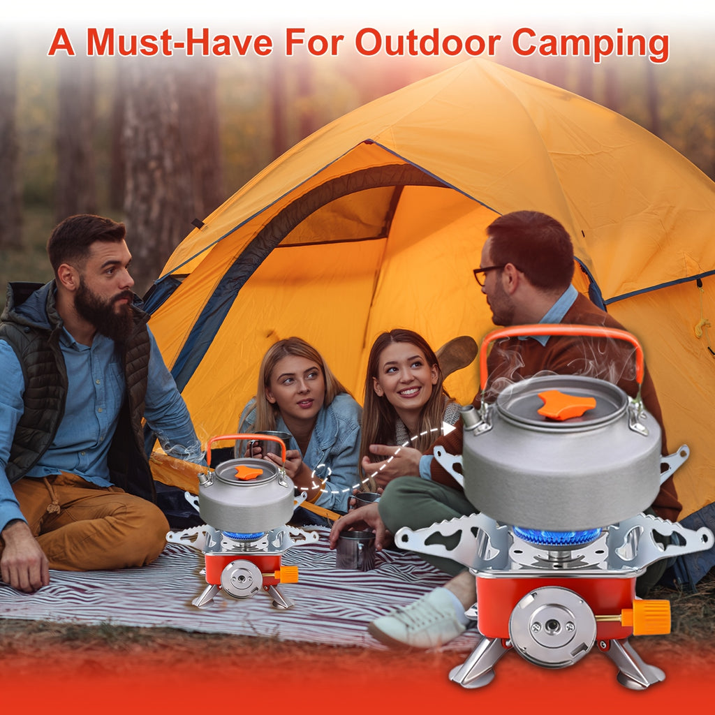 Portable Windproof Folding Stove - Lightweight & Compact Camping Stove with Adjustable Flame, Ideal for Backpacking, Hiking, Picnic & Home Emergency - Essential for Solo & Group Camping