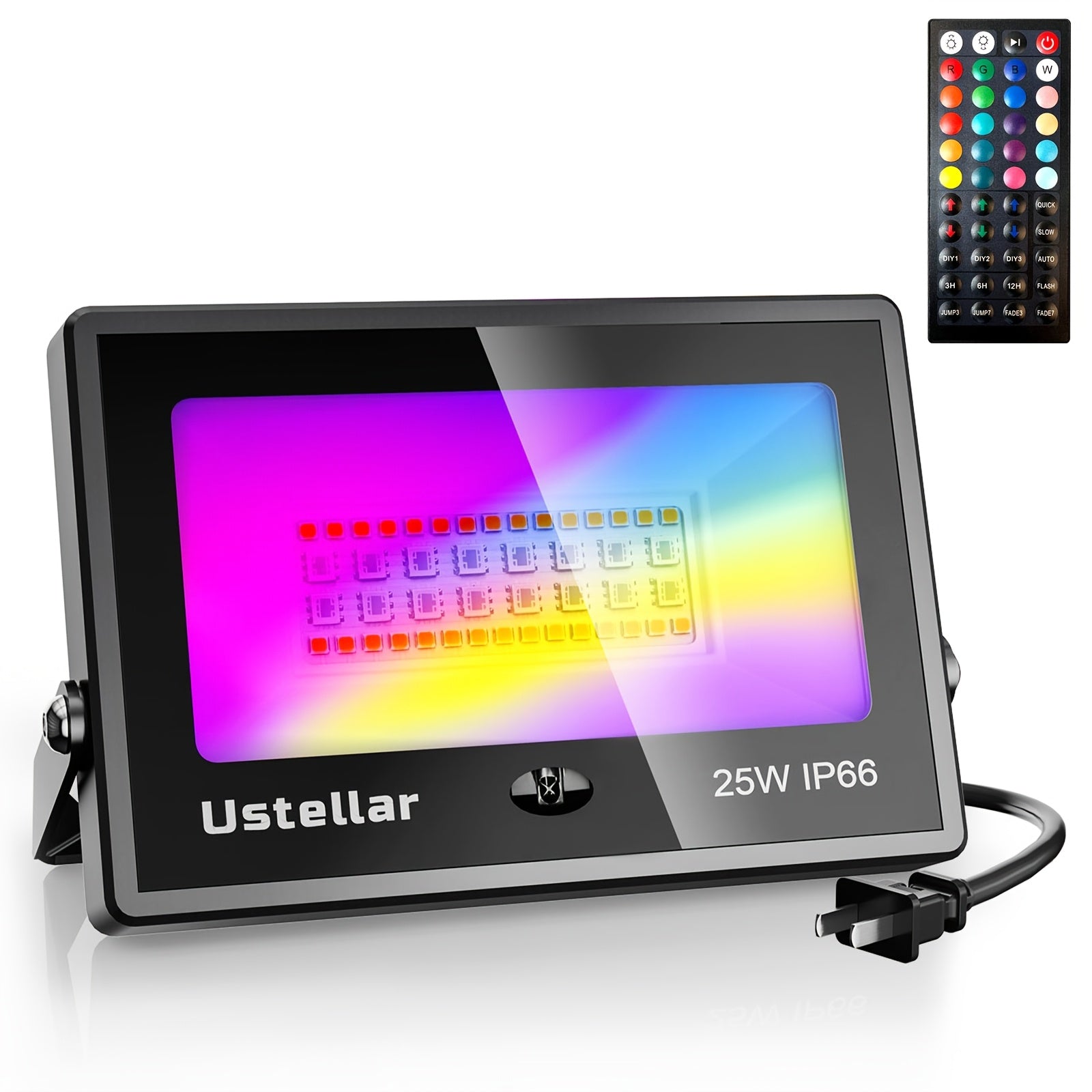 25W RGB Color Changing LED Flood Light, Indoor Outdoor, Halloween Party, Outdoor Landscape, Lighting, Light Pole, Wall Light, LED Stage Light, 1/2/4/6-Pack