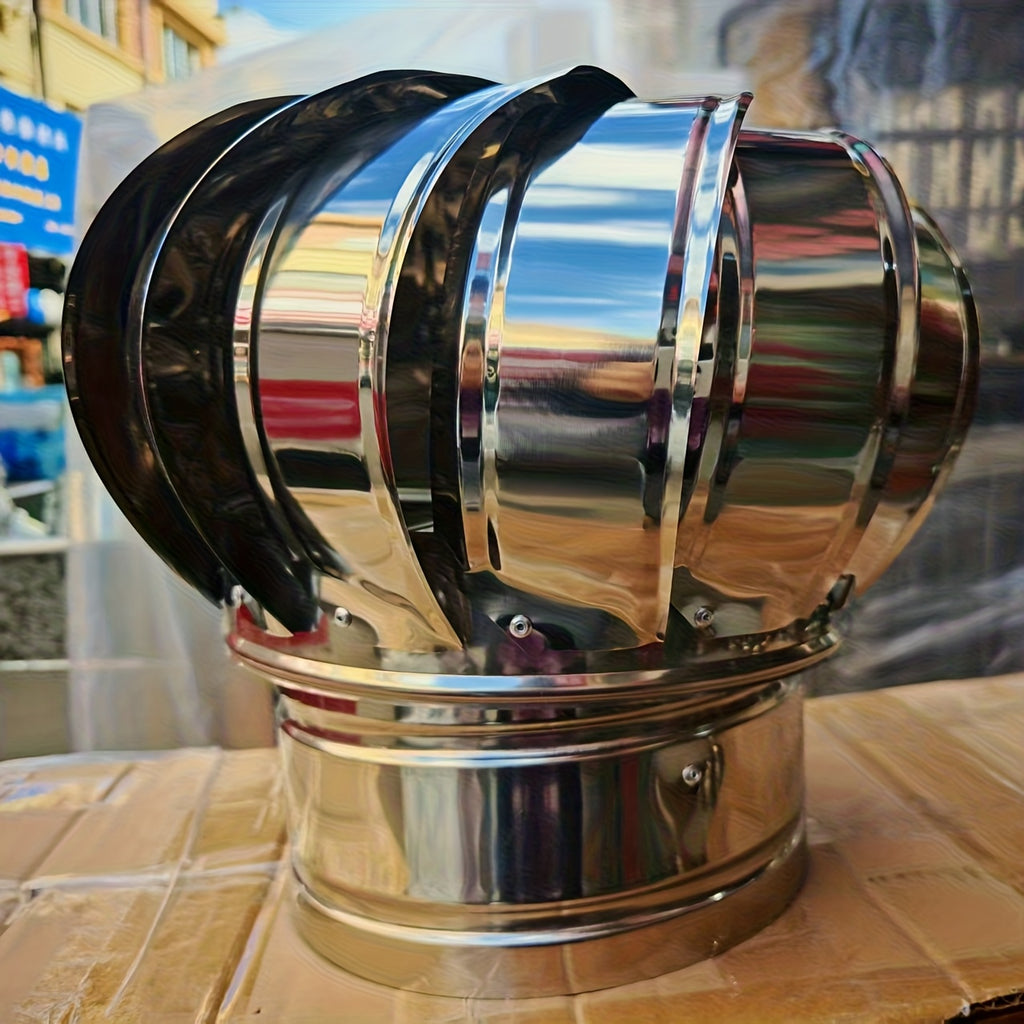 10.16cm-50.8cm Non-Electric Roof Ventilator, Heavy-Duty 201 Stainless Steel Wind Turbine Fan, Ventilation & Cooling for Factories, Farms & Homes, Power-Free Exhaust Fan for Industrial Facilities