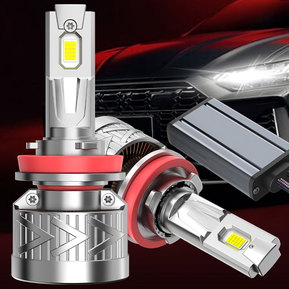 2-Pack Car LED Headlights, 380W High Power, 60,000 Lumens, CAN Bus Interface, Compatible with H1/H11/H9/H8/H4/9003/HB2/H7/H18/9005/9006, 12V/24V Voltage, 6500K Color Temperature, Suitable for All Vehicle Models