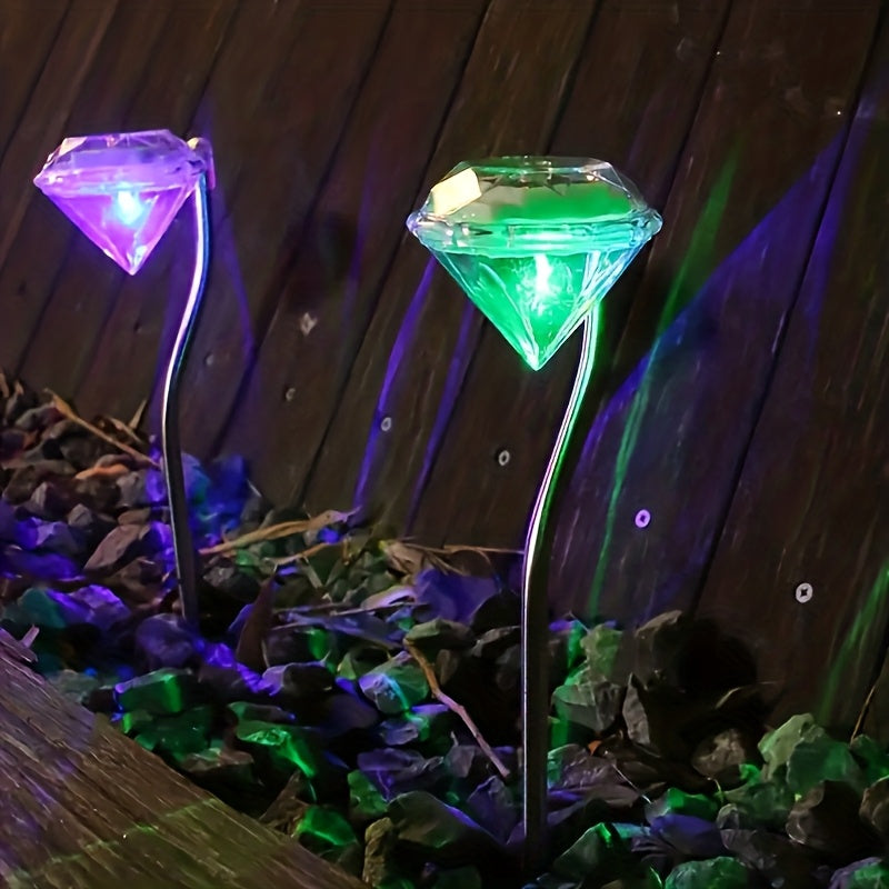 4-Piece Solar Curved Light Strip Diamond Light, Solar Outdoor Rainproof Lawn Light, Simple Semi-Flush Mount Installation, Suitable for Garden, Walkway, Patio Decoration, Outdoor Solar Landscape Light, Garden Decorative Courtyard Light