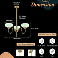 Elegant Gold Three-Light Pendant Light, Mid-Century Modern Chandelier with Opal Glass Shade, Adjustable Hanging Ceiling Light, Suitable for Dining Table and Living Room