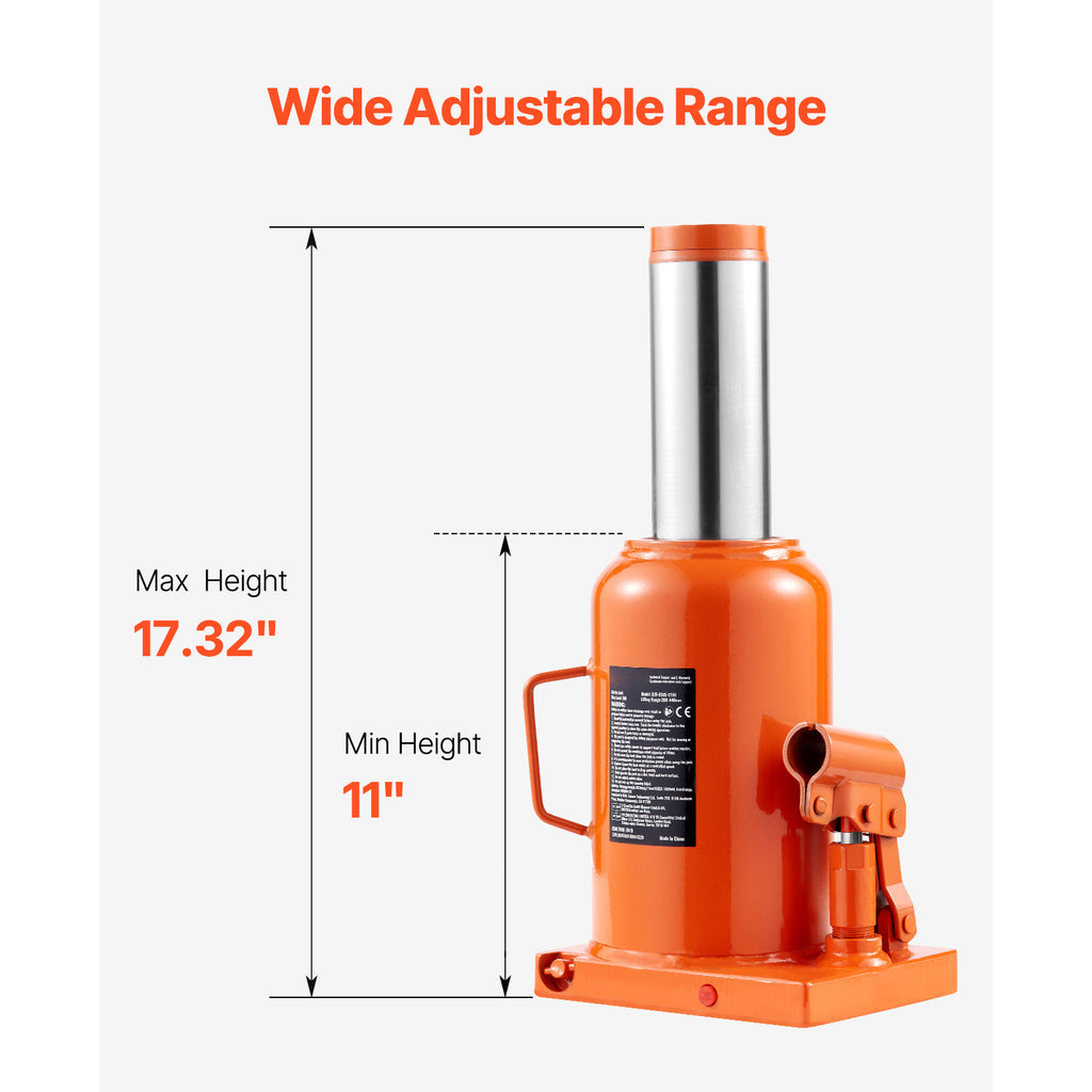 VEVOR Hydraulic Bottle Jack – 20 or 50 Ton Heavy-Duty Lifting Jack, Manual & Pneumatic Dual-Mode High-Lift Jack for Cars, Trucks, SUVs, RVs, Auto Repair Shops