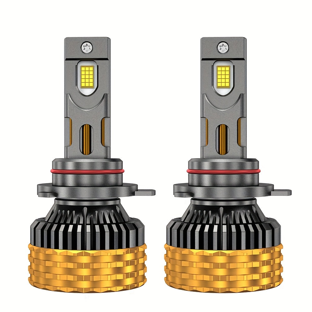 2-Piece Set, 220W LED Bulbs, Compatible with H7, H4, H11 and Other Models, Features 4 Copper Tubes, Suitable for Various Car Headlights, Operates on 12V and 24V, 6000K Color Temperature, No Battery Needed