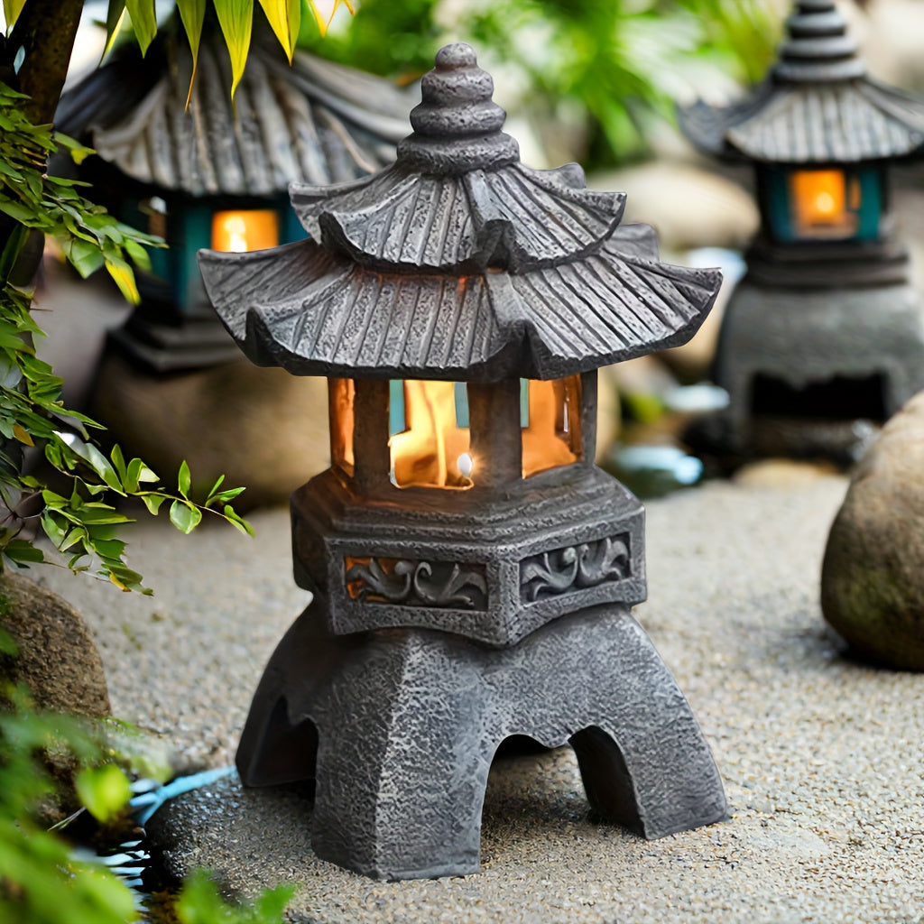 1 Piece Outdoor/Indoor Zen Decoration - Solar Pagoda Light Statue, IPX4 Adds Artistic Charm to Your Garden, Courtyard and Landscape Balcony, Perfect Courtyard Decoration Gift!