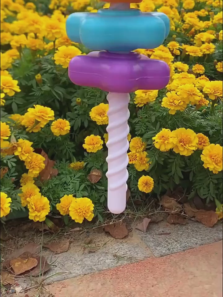 宝宝彩虹旋转叠叠乐音乐项圈/0-3岁旋转塔玩具/拼图颜色数字大小认知玩具/亲子互动玩具/手眼协调锻炼/圣诞节